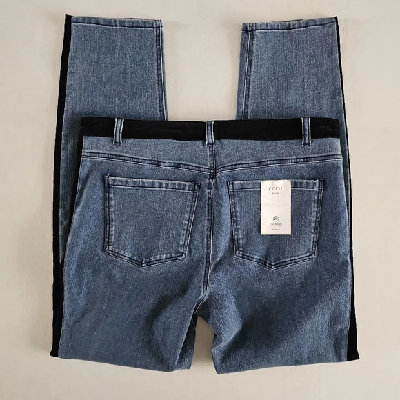 Ecru Denim The Los Feliz Velvet Inset Jeans - Picture 4 of 9